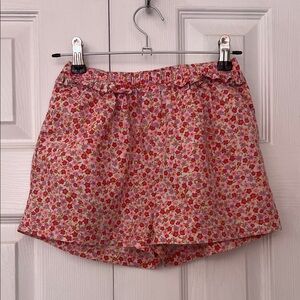 Floral Pink Elastic-Waist Shorts